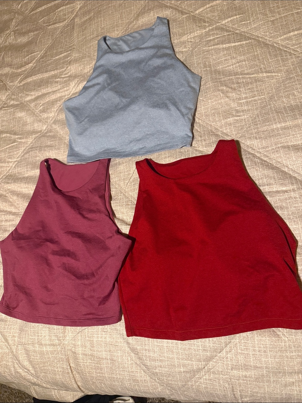 Women’s Sleeveless Crop Tank Top sport- Blue, Pink , and Red